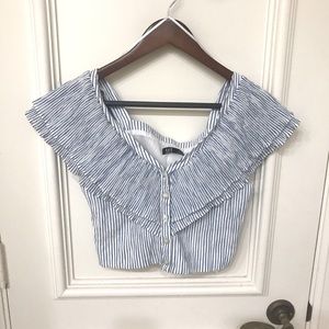 Zara TRF Sleeveless Button up Crop M